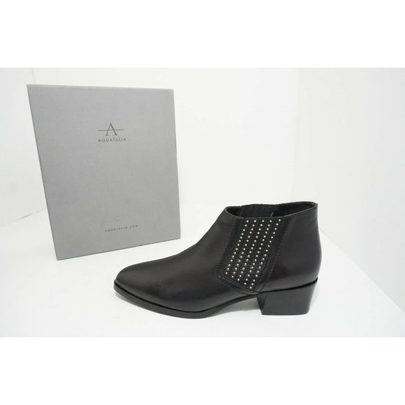 Aquatalia Fiore Waterproof Western Studded Chelsea Bootie Black Leather US 10 M - Picture 6 of 11